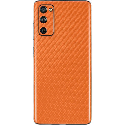 Orange Carbon Fiber Specialty Material Galaxy S20 Fan Edition Skin